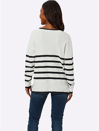 Pull à Rayures 70% Viscose - Taille Standard - Helline