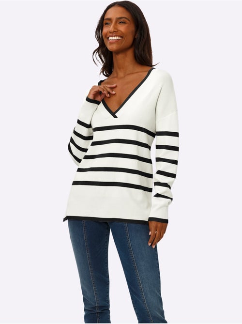 Pull à Rayures 70% Viscose - Taille Standard - helline - Kiabi