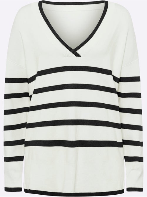 Pull à Rayures 70% Viscose - Taille Standard - helline - Kiabi