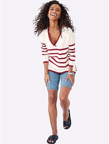 Pull à Rayures 70% Viscose - Taille Standard - Helline