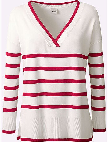Pull à Rayures 70% Viscose - Taille Standard - Helline