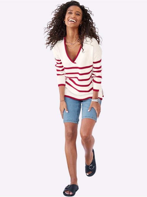 Pull à Rayures 70% Viscose - Taille Standard - helline - Kiabi