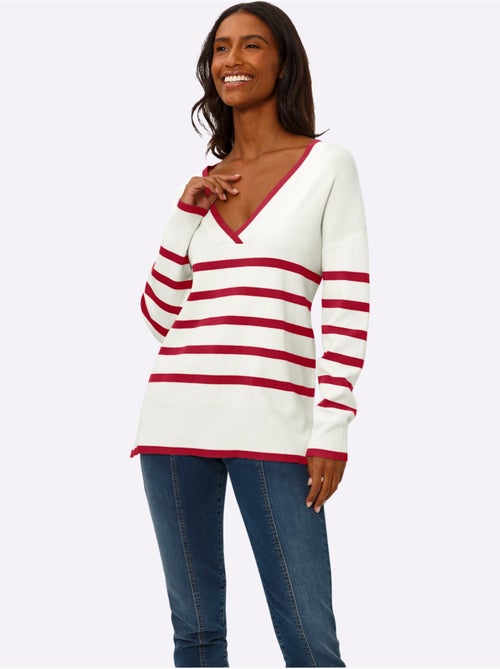 Pull à Rayures 70% Viscose - Taille Standard - helline - Kiabi