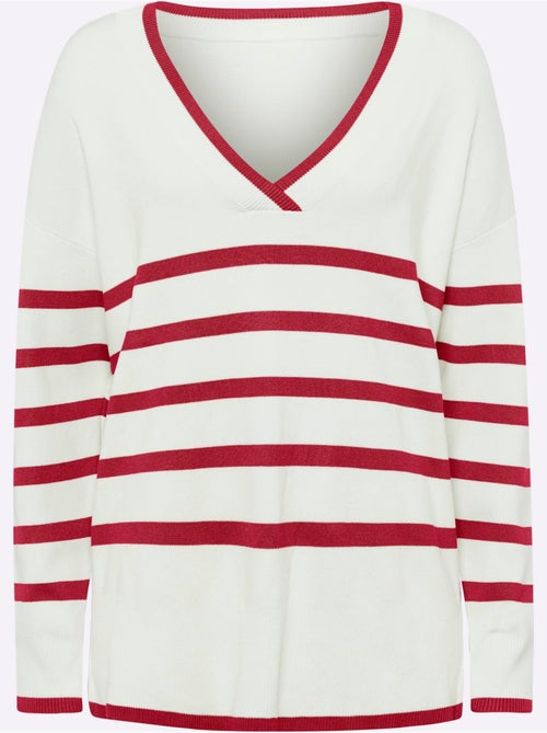 Pull à Rayures 70% Viscose - Taille Standard - helline - Kiabi