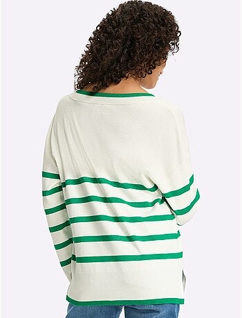 Pull à Rayures 70% Viscose - Taille Standard - Helline