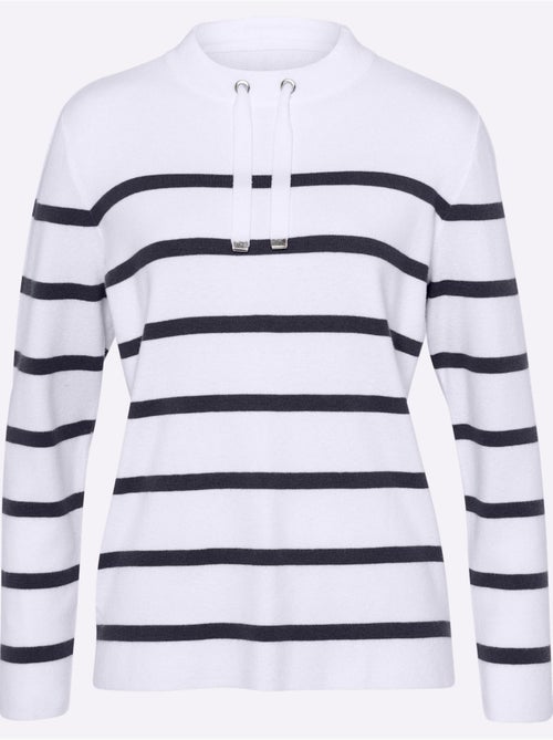 Pull à Rayures Col Montant à Coulisse - Taille Standard - helline - Kiabi