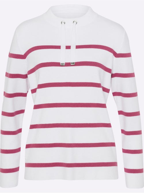 Pull à Rayures Col Montant à Coulisse - Taille Standard - helline - Kiabi