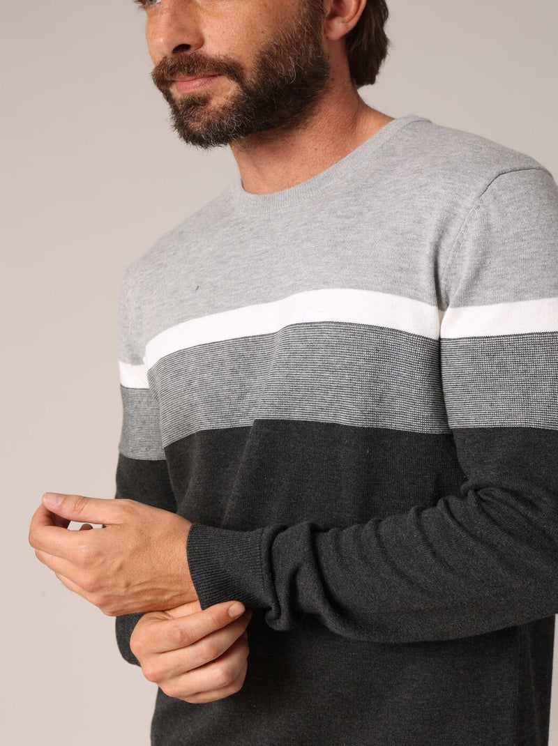 Pull à rayures 'Deeluxe' Gris - Kiabi