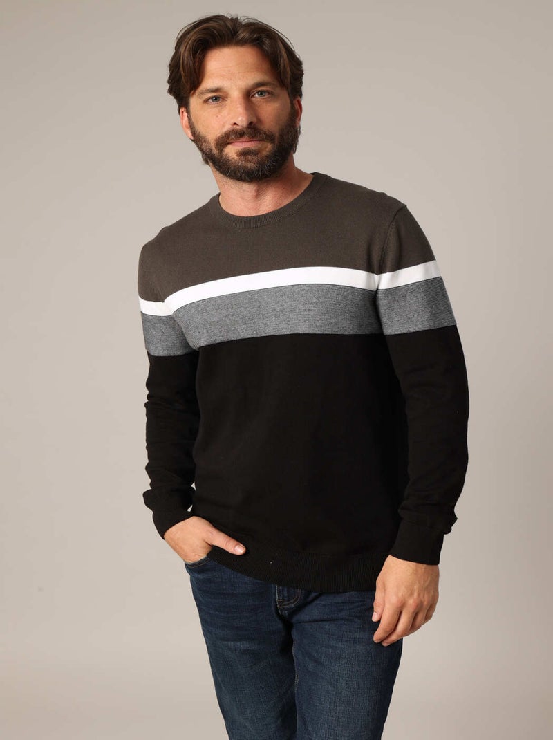 Pull à rayures 'Deeluxe' Vert foncé - Kiabi