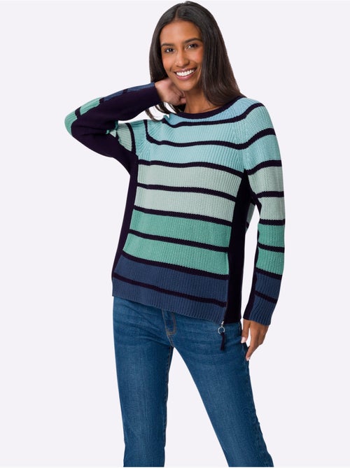 Pull à Rayures Dégradé De Couleurs Mode - Taille Standard - Helline - Kiabi Pull à Rayures Dégradé De Couleurs Mode - Taille Standard - Helline - Kiabi