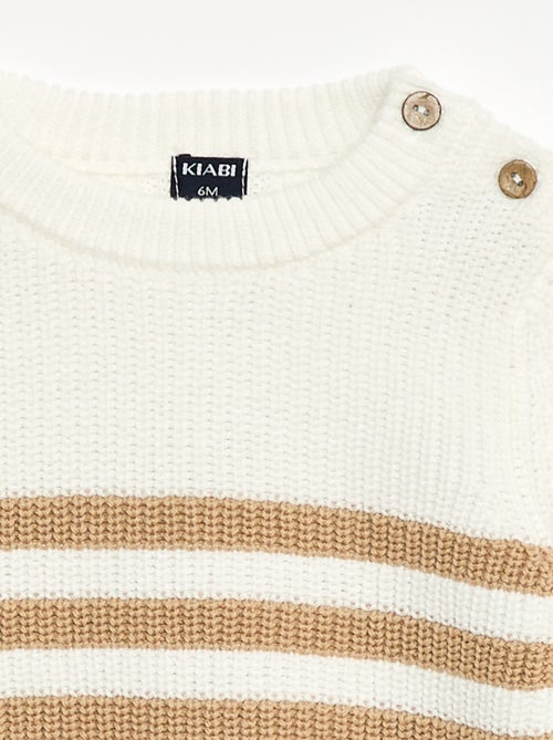 Pull à rayures en coton - Kiabi