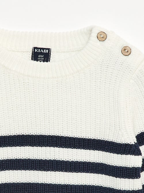 Pull à rayures en coton - Kiabi