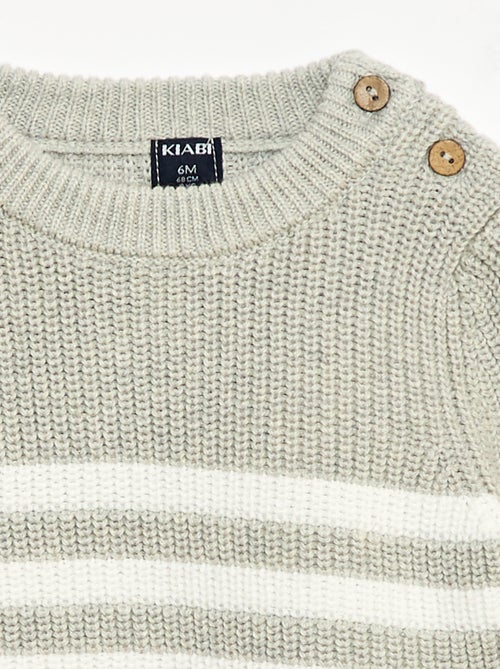 Pull à rayures en coton - Kiabi