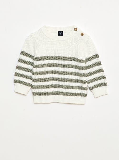 Pull à rayures en coton - Kiabi