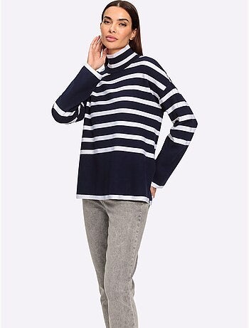 Pull à Rayures Motif à Rayures Mode - Taille Standard - Helline