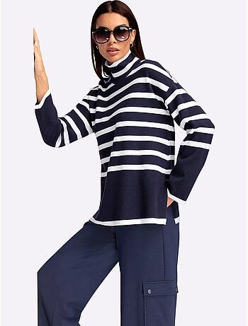 Pull à Rayures Motif à Rayures Mode - Taille Standard - Helline