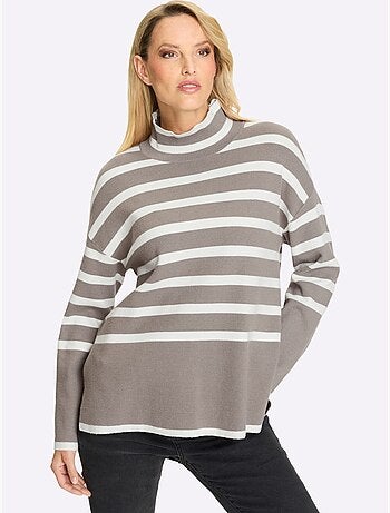 Pull à Rayures Motif à Rayures Mode - Taille Standard - Helline