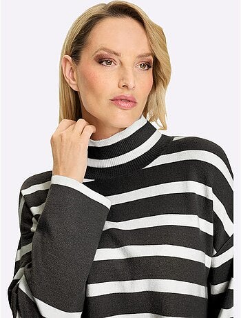 Pull à Rayures Motif à Rayures Mode - Taille Standard - Helline