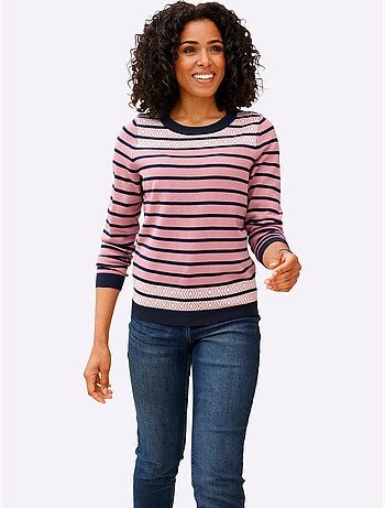 Pull à rayures motif à rayures tendance - taille standard - moda vilona