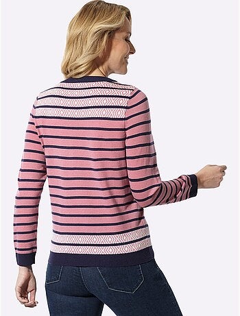 Pull à rayures motif à rayures tendance - taille standard - moda vilona