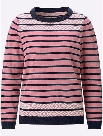 Pull à rayures motif à rayures tendance - taille standard - moda vilona