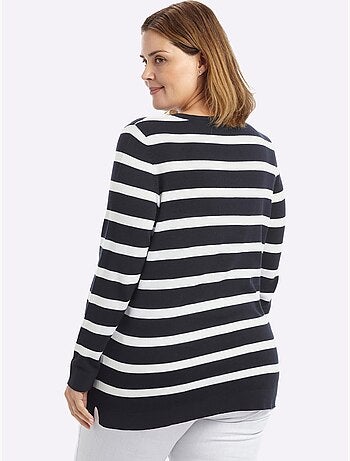 Pull à Rayures Rayures Décontractées - Taille Standard - Sheego