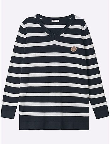 Pull à Rayures Rayures Décontractées - Taille Standard - Sheego