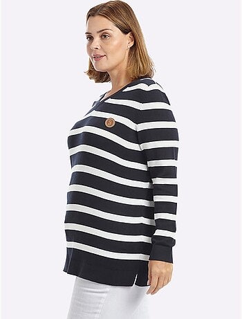 Pull à Rayures Rayures Décontractées - Taille Standard - Sheego