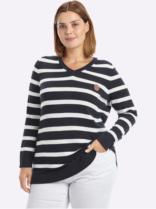 Pull à Rayures Rayures Décontractées - Taille Standard - Sheego - Kiabi