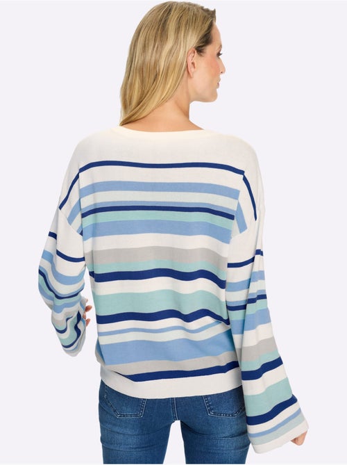 Pull à Rayures Rayures En Fils Teintés - Taille Standard - helline - Kiabi