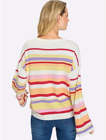 Pull à Rayures Rayures En Fils Teintés - Taille Standard - Helline