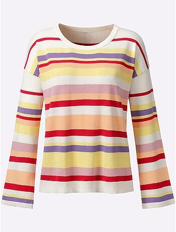 Pull à Rayures Rayures En Fils Teintés - Taille Standard - Helline