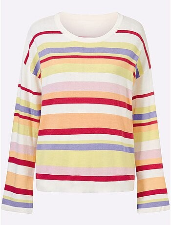 Pull à Rayures Rayures En Fils Teintés - Taille Standard - Helline