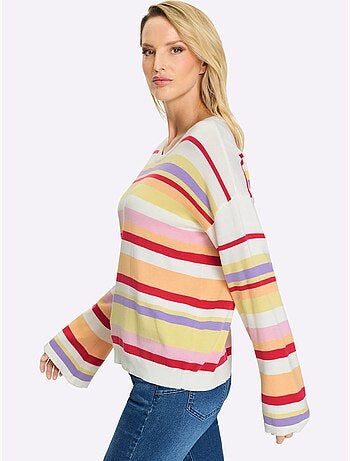 Pull à Rayures Rayures En Fils Teintés - Taille Standard - Helline
