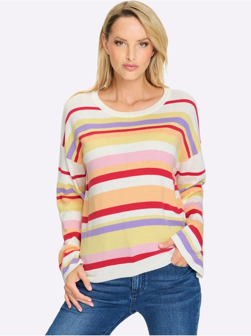 Pull à Rayures Rayures En Fils Teintés - Taille Standard - helline - Kiabi