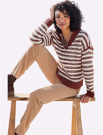 Pull à rayures rayures tendance - taille standard - helline
