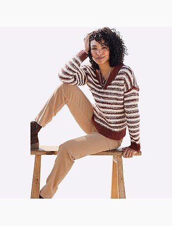 Pull à rayures rayures tendance - taille standard - helline