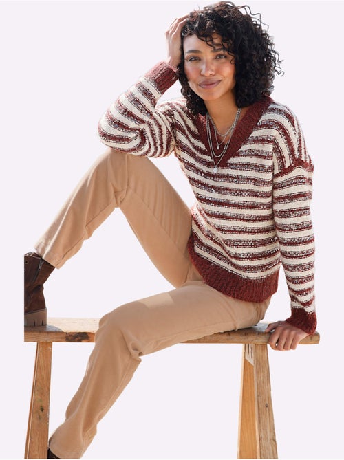 Pull à rayures rayures tendance - taille standard - helline - Kiabi
