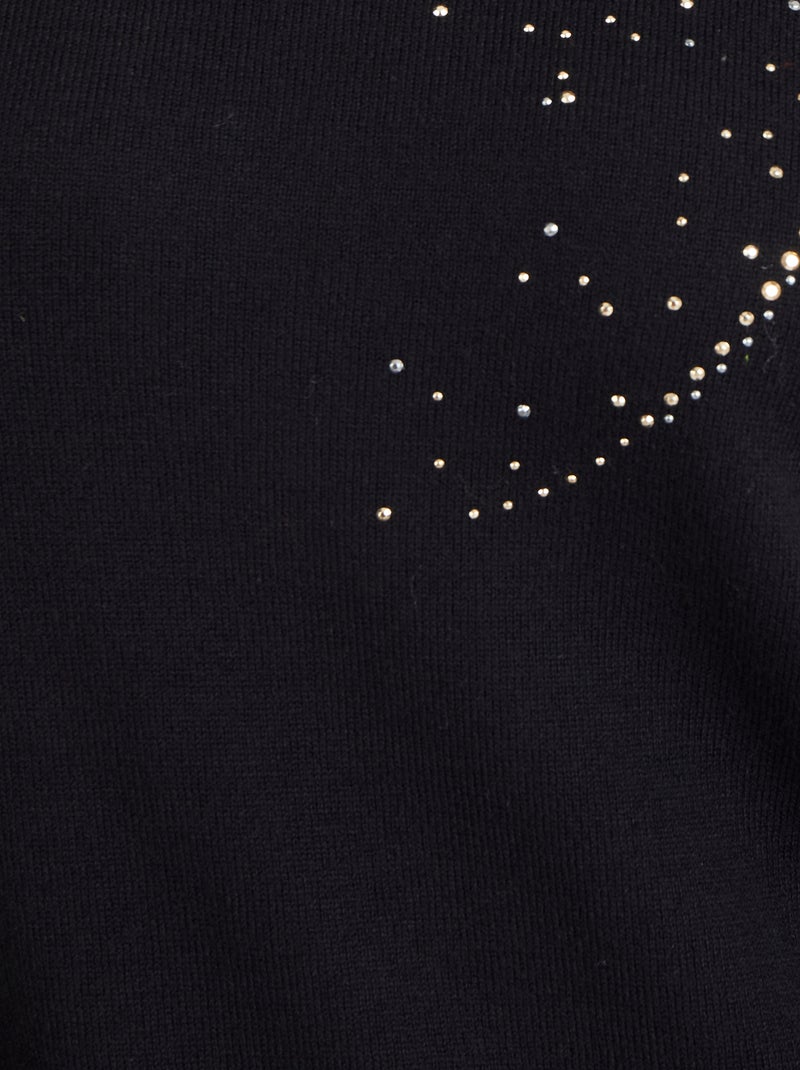 Pull à rivets fantaisie - Damart Noir - Kiabi