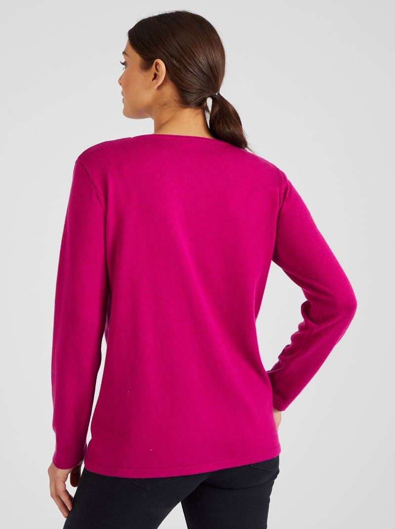 Pull à rivets fantaisie - Damart Rose fushia - Kiabi