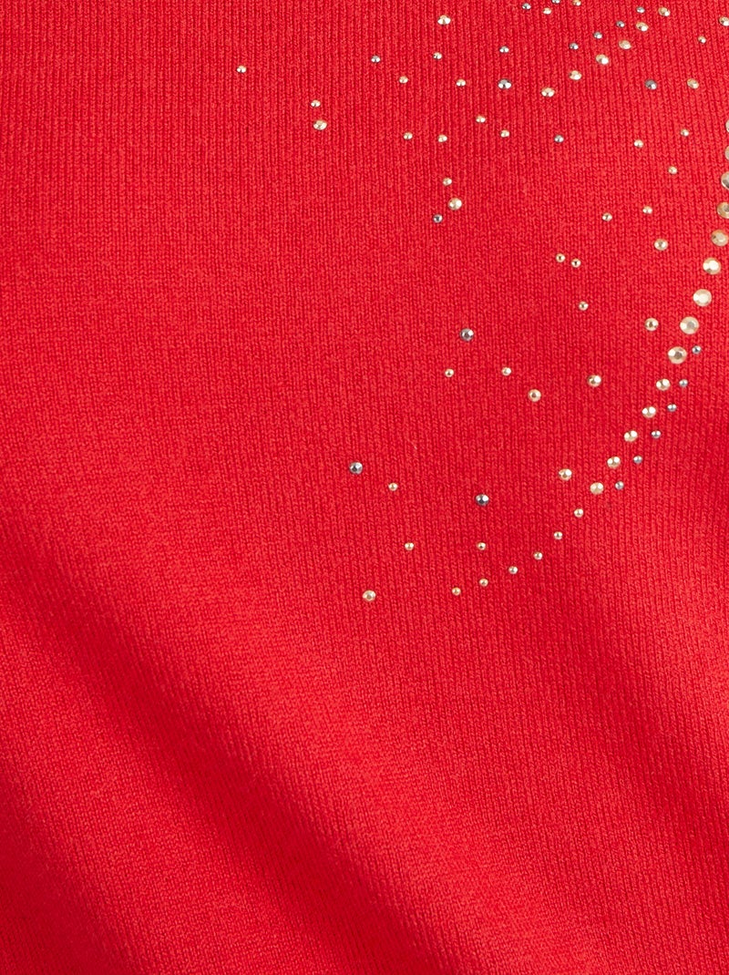 Pull à rivets fantaisie - damart Rouge - Kiabi
