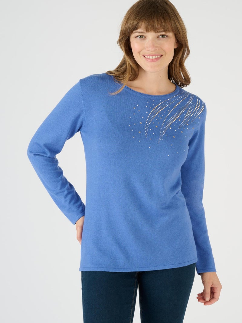 Pull à sequins - Damart Bleu outremer - Kiabi