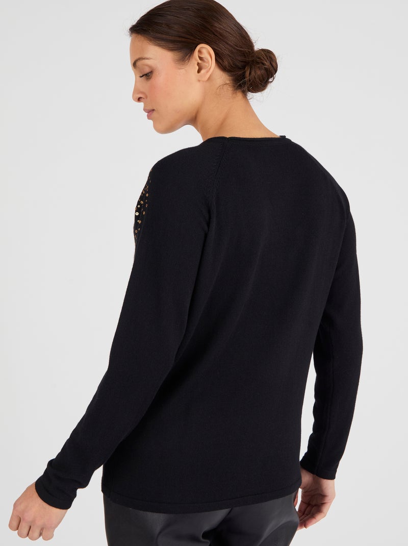 Pull à sequins - Damart Noir - Kiabi