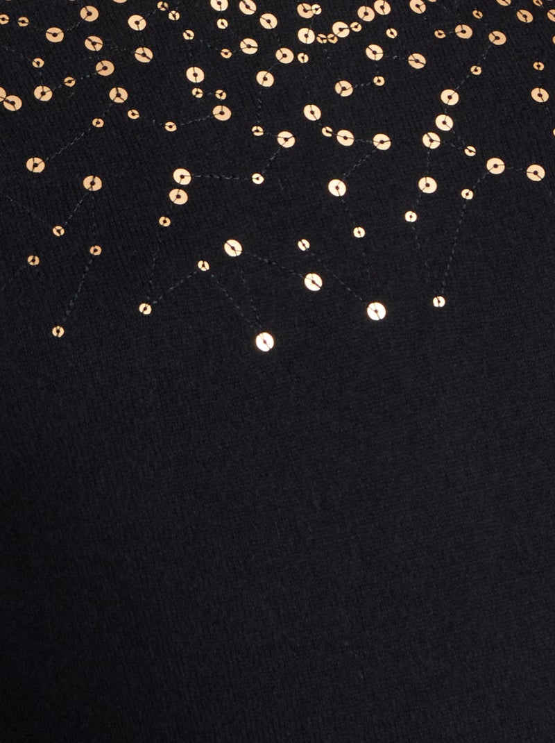 Pull à sequins - Damart Noir - Kiabi