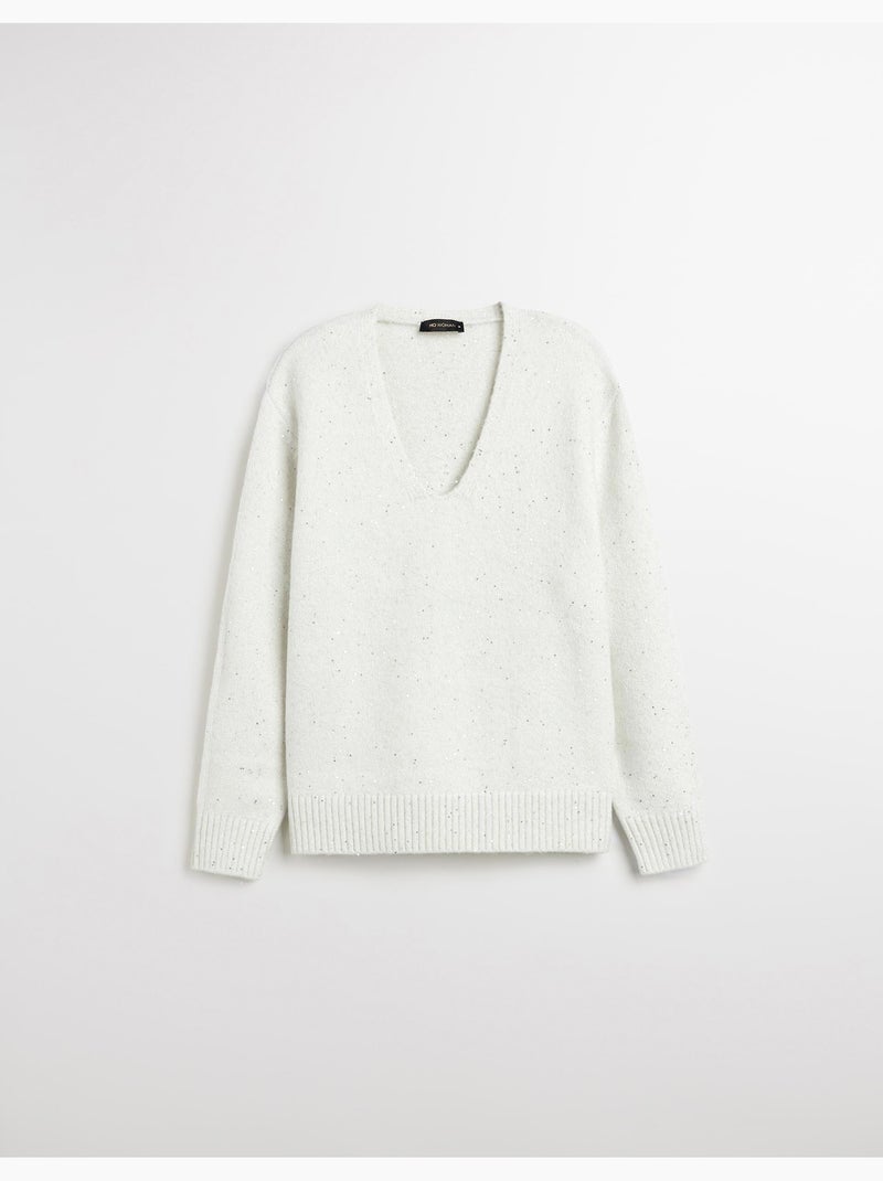 Pull à sequins, MO Fashion Beige - Kiabi