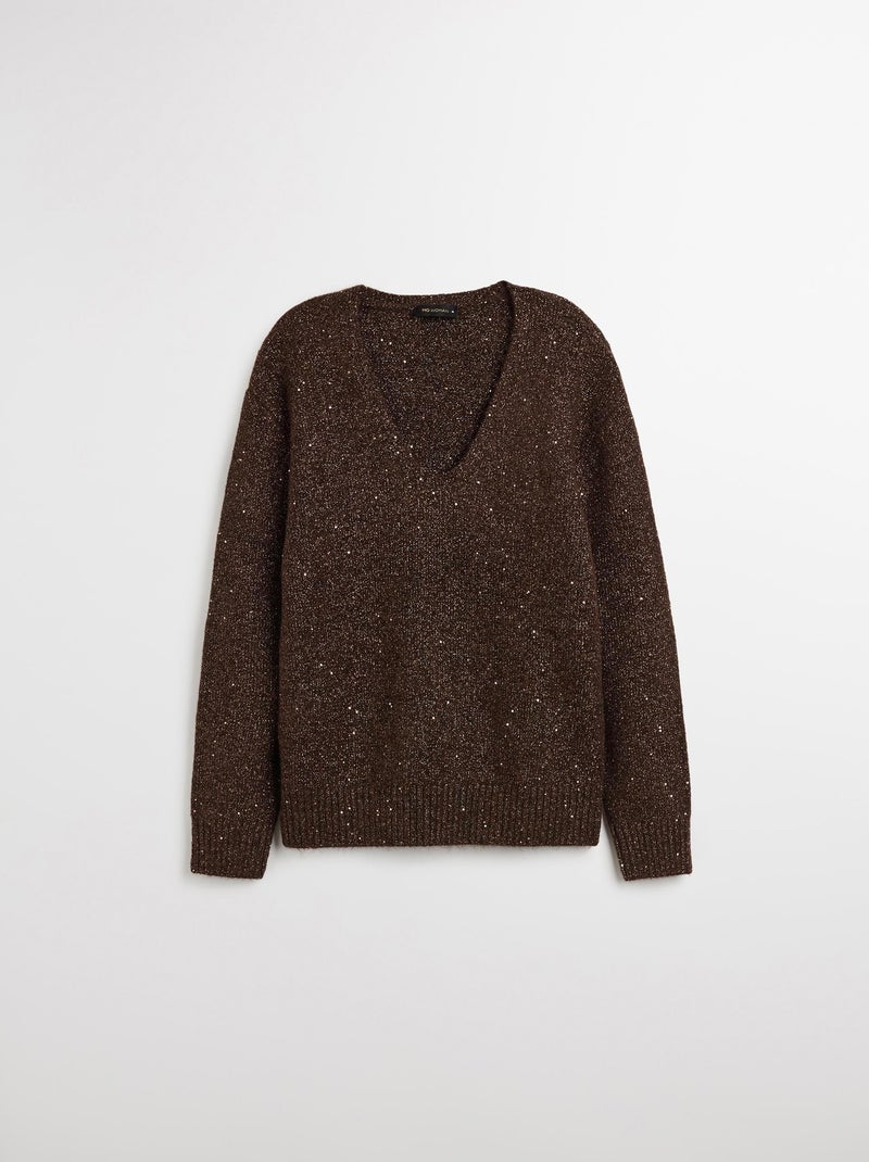 Pull à sequins, MO Fashion Marron - Kiabi