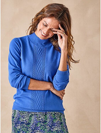 Pull à torsades col montant - DAXON