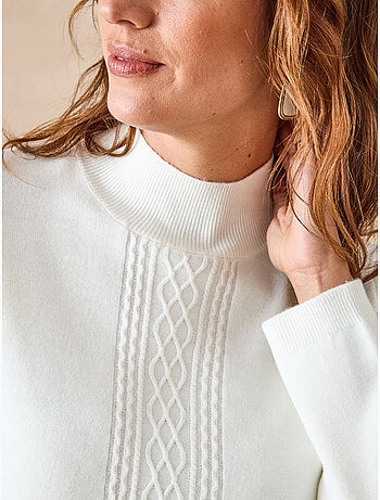 Pull à torsades col montant - DAXON