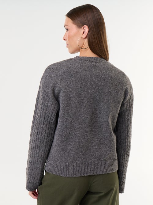 Pull à torsades col rond - Kiabi