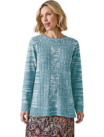 Pull à torsades encolure ronde - DAXON